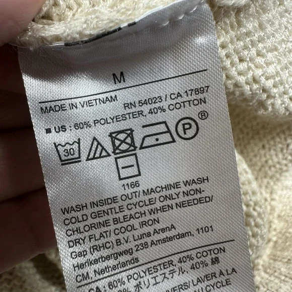 Banana Republic Slouchy Sweater Tee Women M Ivory Cream Cotton Blend Casual - Picture 8 of 9